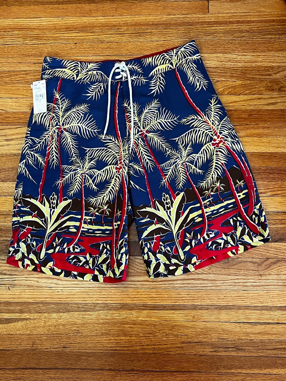 NEW Polo Ralph Lauren Board Shorts Mens 32 Hawaiian Tropical Print Surf Nylon